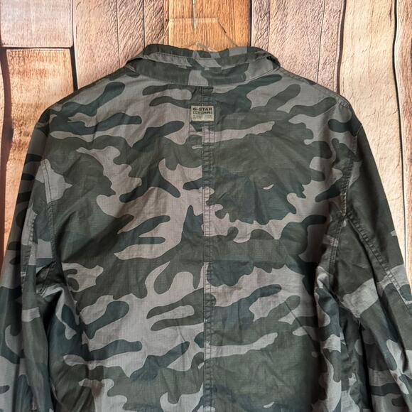 G-Star Raw Jacket Camo Recroft Overshirt XL Shacket Military Utility Fall Zip - Picture 5 of 9